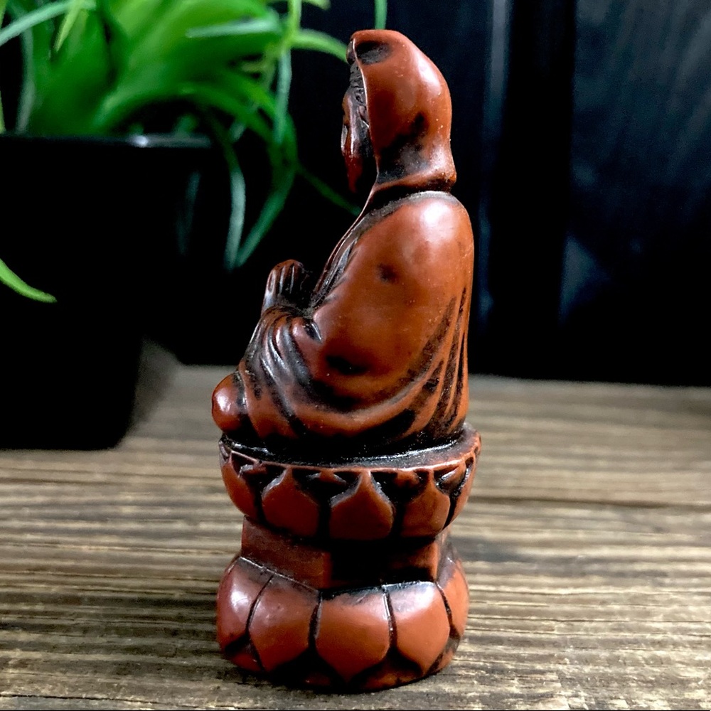 Eastern Enlightenment Meditating Buddha Shakyamuni On Lotus Throne Altar Statue - Picture 6 of 8